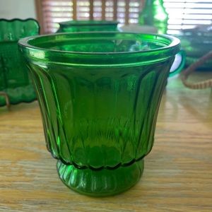 Green glass vase no chips never been used